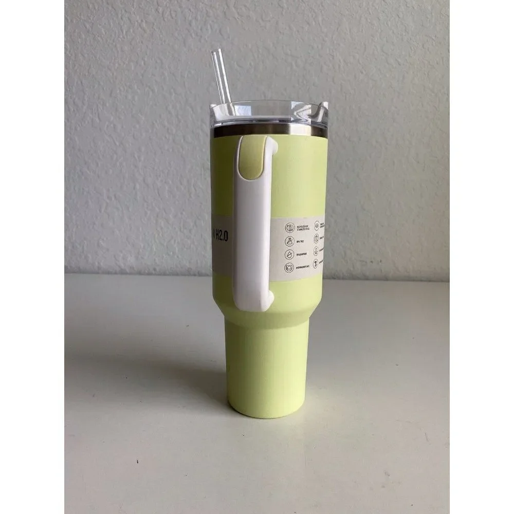 Stanley Adventure Quencher H2.0 Travel Tumbler Straw 40oz Citron LIMITED EDITION - Picture 4 of 11